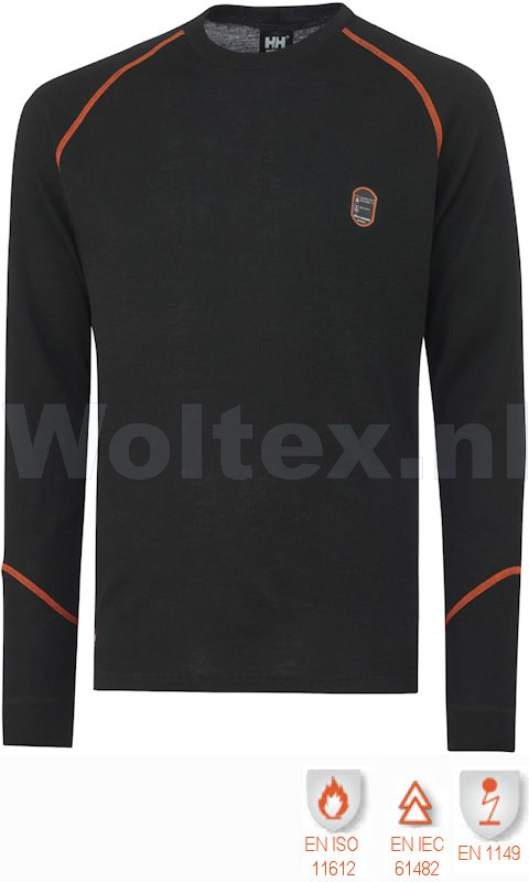 Helly Hansen Ondershirts Fakse 75076 Vlamvertragend- antistatisch zwart(990)